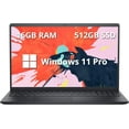 thumbnail image 1 of Dell Inspiron 15 3520 Laptop, 15.6" FHD Touchscreen, Intel Gen 11th Core i5 1155G7 Processor, 16GB DDR4 RAM, 512GB PCIe SSD, Intel UHD Graphics, Wi-Fi 5, Windows 11 Pro, Black, 1 of 7