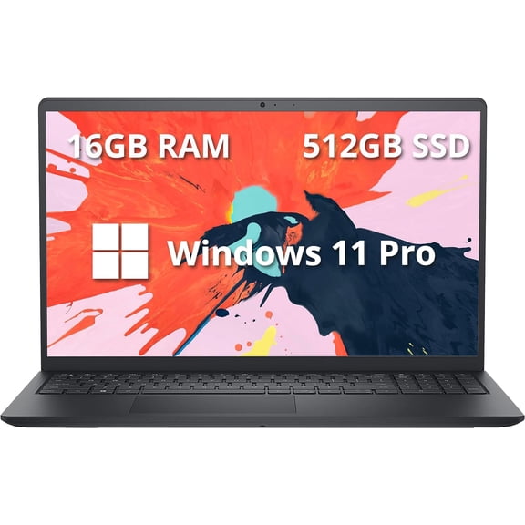 Dell Inspiron 15 3520 Laptop, 15.6" FHD Touchscreen, Intel Gen 11th Core i5 1155G7 Processor, 16GB DDR4 RAM, 512GB PCIe SSD, Intel UHD Graphics, Wi-Fi 5, Windows 11 Pro, Black