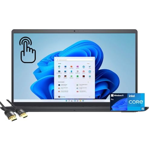 Dell Inspiron 15 3520 Touch Laptop for Business & Student, 15.6" FHD Display, 11th Gen Intel 4-Core i5-1155G7, 8GB RAM, 512GB PCIe SSD, Keypad, HDMI, Webcam, PDG HDMI Cable, Win 11 Pro, Carbon Black
