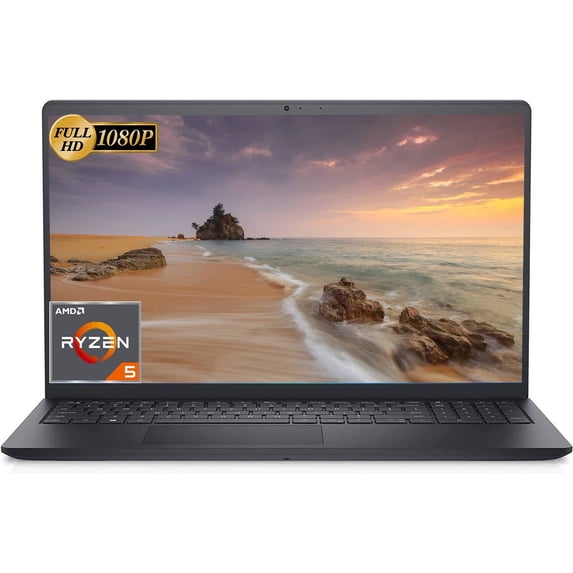Dell Inspiron 15 3525 Laptop, 15.6" FHD Display, AMD Ryzen 5 5500U, 32GB DDR4 RAM, 1TB SSD, AMD Radeon Graphics, Windows 11 Home, Black