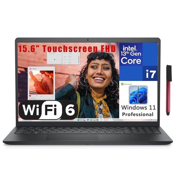 Dell Inspiron 15 3530 15.6" Touchscreen FHD Business Laptop Computer, 13th Gen Intel 10-Core i7-1355U up to 5.0GHz, 64GB DDR4 RAM, 4TB PCIe SSD, WiFi 6, Bluetooth, Carbon Black, Windows 11 Pro