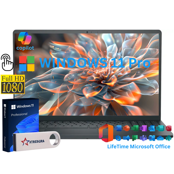 Dell Inspiron 15 3530 Business&Home Laptop Computer, 15.6" FHD Touchscreen, 13th Gen Intel Core i5-1314U, 16GB RAM, 256GB PCIe SSD,Lifetime MS Office, Windows 11 Pro/XTREDURA Flash Drive