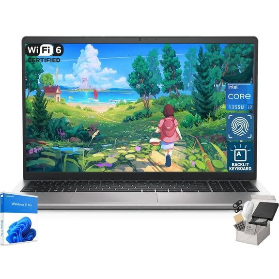 Dell Inspiron 15 3530 Business Laptop, 15.6" FHD Display, Intel 10-Core i7-1355U, 32GB RAM, 1TB SSD, Wi-Fi 6, Backlit KB, Fingerprint, Windows 11 Pro