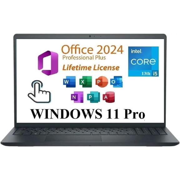 Dell Inspiron 15 3530 Business Laptop,Lifetime Microsoft Office 2024,15.6" FHD Touchscreen, Intel Core i5-1334U, Webcam, HDMI, Wi-Fi 6, Windows 11 Pro, Black (64GB RAM | 1TB PCIe SSD)