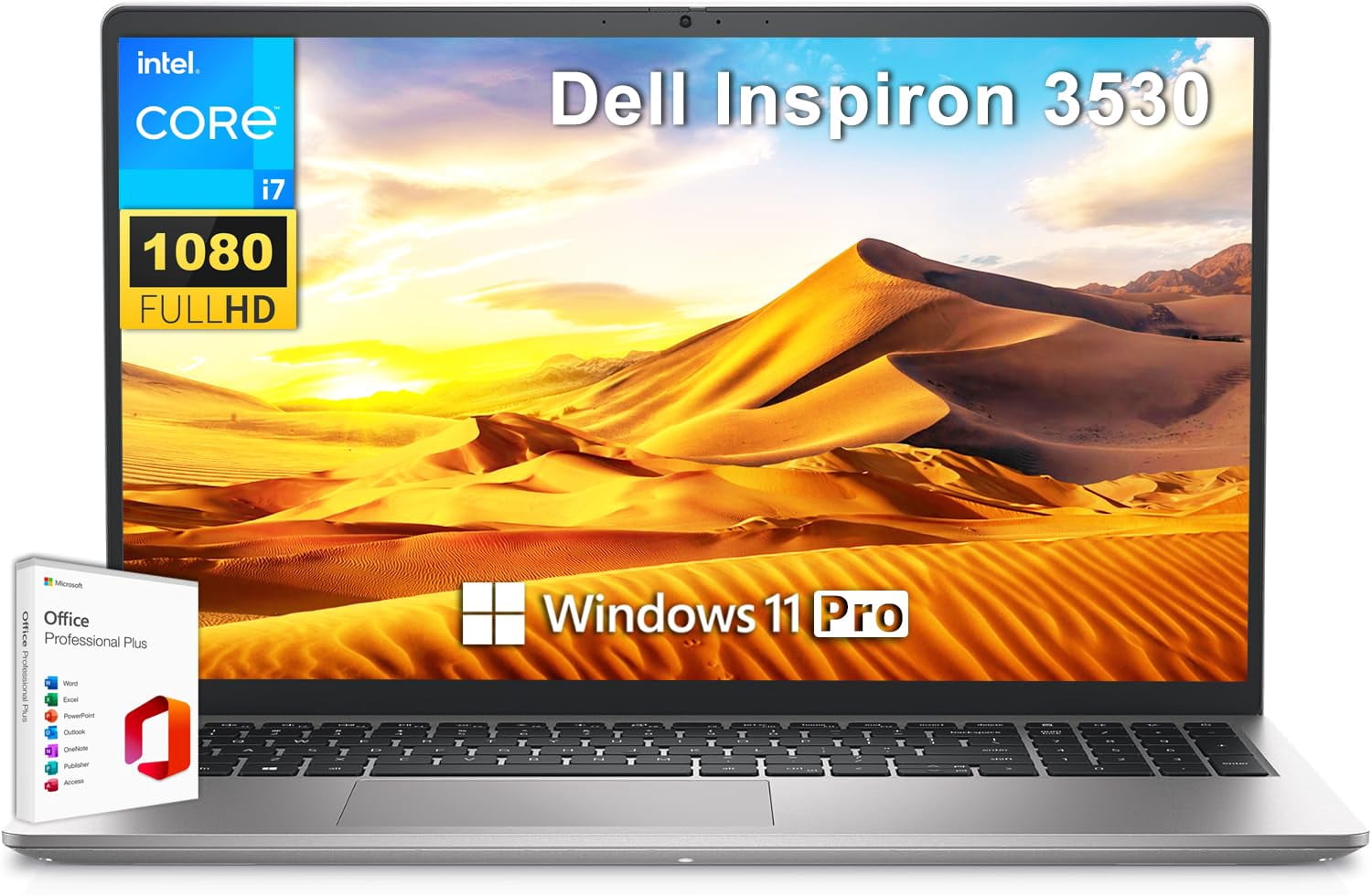 Dell 2024 Inspiron 15 Business Laptop, Free Microsoft Office 2021 With Lifetime License, 15.6\" FHD 1920 X 1080, Intel 10-Core I5-1235U, 32GB DDR4 RAM, 2TB PCIe SSD, Windows 11 Pro, Black