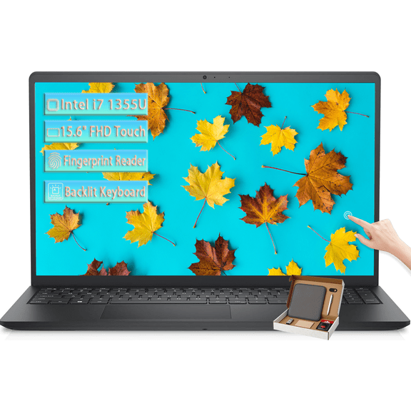 Dell Inspiron 15 3530 Laptop, 15.6" FHD Touch Screen Display, Intel i7-1355U CPU, 16 GB RAM, 1 TB SSD, Wi-Fi 6, Windows 11 Pro, Backlit Keyboard, Fingerprint Reader, Black