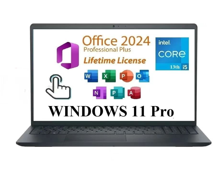 Dell Inspiron 15 3530 Laptop 15.6" Touchscreen, Intel Core i5-1334U, Webcam, HDMI, Wi-Fi 6, Windows 11 Pro, Black - 16GB RAM | 1TB PCIe SSD)