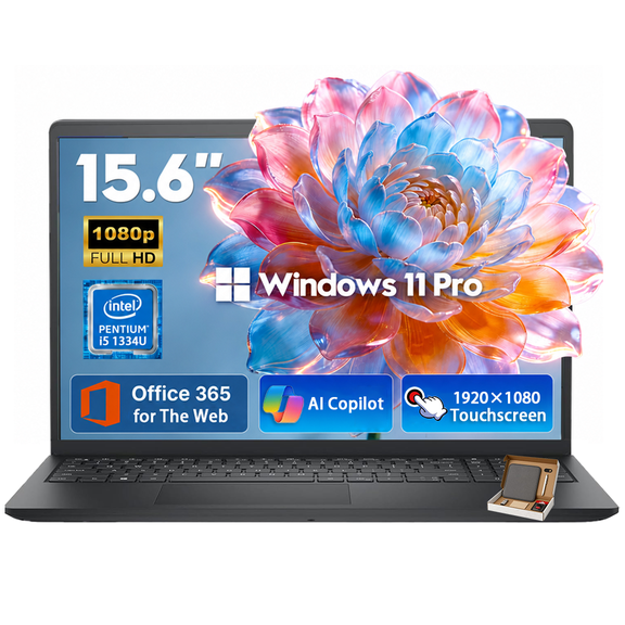 Dell Inspiron 15 3530 Laptop Computer, 15.6" Touchscreen WVA LED FHD Anti-Glare Display, Intel 10-Core i5-1334U, 8GB DDR5 RAM, 512GB SSD, Windows 11 Pro, AI Copilot for Student & Business