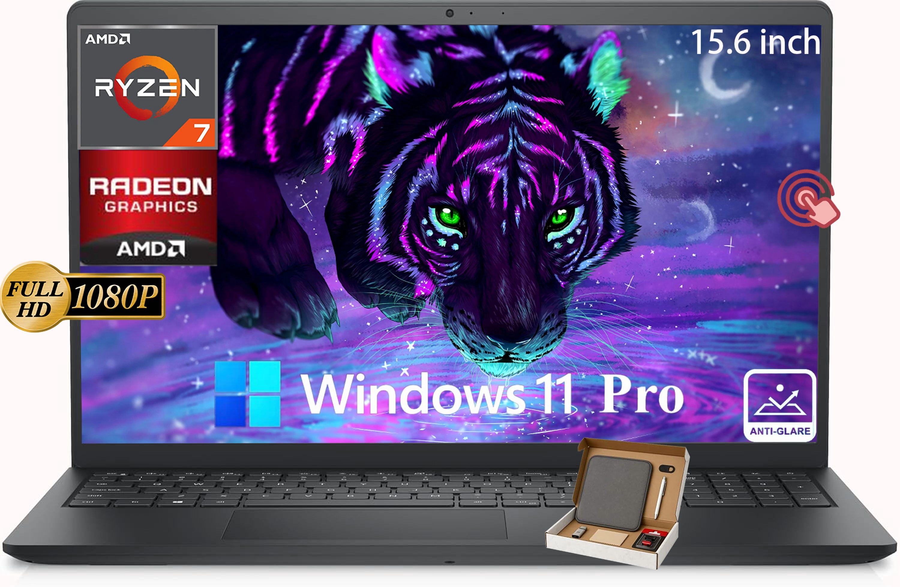 Dell Inspiron 15 3535 Personal Laptop, 15.6” FHD 1920 x 1080 Touchscreen Display, AMD Ryzen 7 7730U, 32GB RAM|1TB SSD, Windows 11 Pro, Black