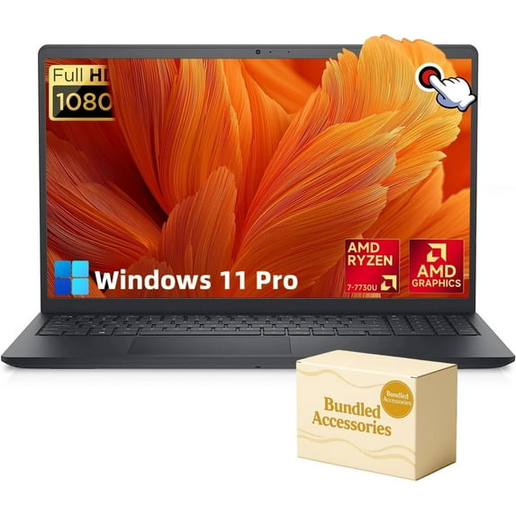Dell Inspiron 15 3535 Touchscreen Laptop,15.6" FHD Anti-Glare Display, AMD Ryzen 7 7730U, 32GB RAM, 2TB SSD, Windows 11 Pro, Business & Student Computer