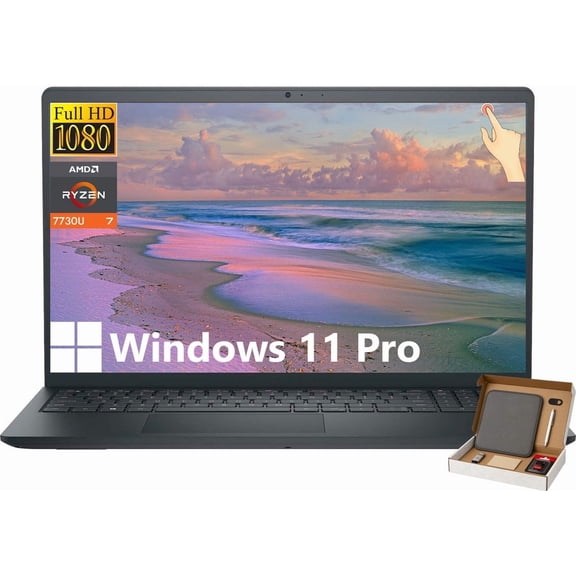 Dell Inspiron 15 3535 Touchscreen Laptop, 15.6" FHD Display, 32GB RAM, 1TB SSD, AMD Ryzen 7 7730U, Business & Students Laptop Computer, AMD Radeon, Windows 11 Pro