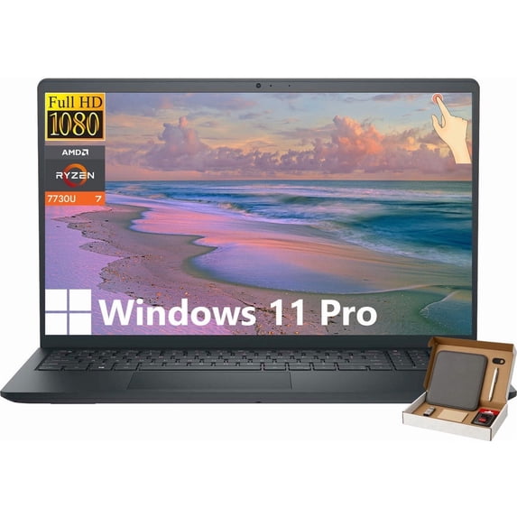 Dell Inspiron 15 3535 Touchscreen Laptop, 15.6" FHD Display, 64GB RAM, 1TB SSD, AMD Ryzen 7 7730U, Business & Students Laptop Computer, AMD Radeon, Windows 11 Pro