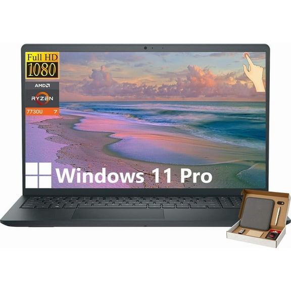 Dell Inspiron 15 3535 Touchscreen Laptop, 15.6" FHD Display, 64GB RAM, 1TB SSD, AMD Ryzen 7 7730U, Business & Students Laptop Computer, AMD Radeon, Windows 11 Pro