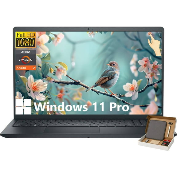 Dell Inspiron 15 3535 Touchscreen Laptop, AMD Ryzen 7 7730U(8-Core), 32GB RAM, 1TB SSD, 15.6" FHD Business Laptop Computer, Windows 11 Pro, Copilot AI, Wi-Fi, Webcam