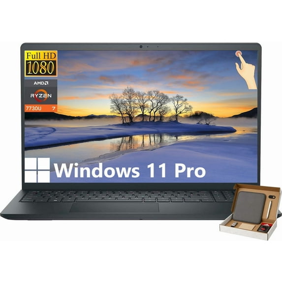 Dell Inspiron 15 3535 Touchscreen Laptop for Business, AMD Ryzen 7 7730U, 32GB RAM, 2TB SSD, 15.6" FHD LED-Backlit Display, AMD Radeon Graphics, Windows 11 Pro