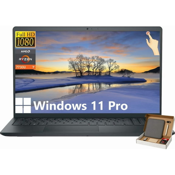 Dell Inspiron 15 3535 Touchscreen Laptop for Business, AMD Ryzen 7 7730U, 64GB RAM, 1TB SSD, 15.6" FHD LED-Backlit Display, AMD Radeon Graphics, Windows 11 Pro