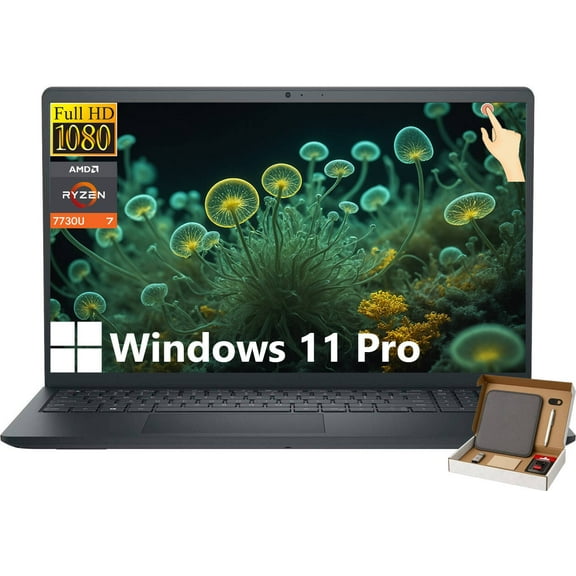 Dell Inspiron 15 3535 Touchscreen Laptop for Business, AMD Ryzen 7 7730U, 64GB RAM, 2TB SSD, 15.6" FHD LED-Backlit Display, AMD Radeon Graphics, Windows 11 Pro