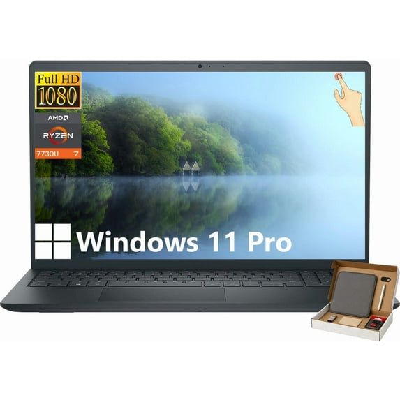 Dell Inspiron 15 3535 Touchscreen Laptop Computer, 15.6" Full HD, AMD Ryzen 7 7730U, 32GB RAM, 1TB SSD, HD Webcam, Windows 11 Pro for Person Use or Business Work