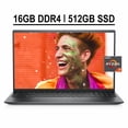thumbnail image 1 of Dell Inspiron 15 5000 5515 Business Laptop 15.6" FHD Touchscreen AMD Octa-Core Ryzen 7 5700U 16GB DDR4 512GB SSD AMD Radeon Graphics Backlit Keyboard Fingerprint HDMI USB-C WIFI6 Win10, 1 of 9