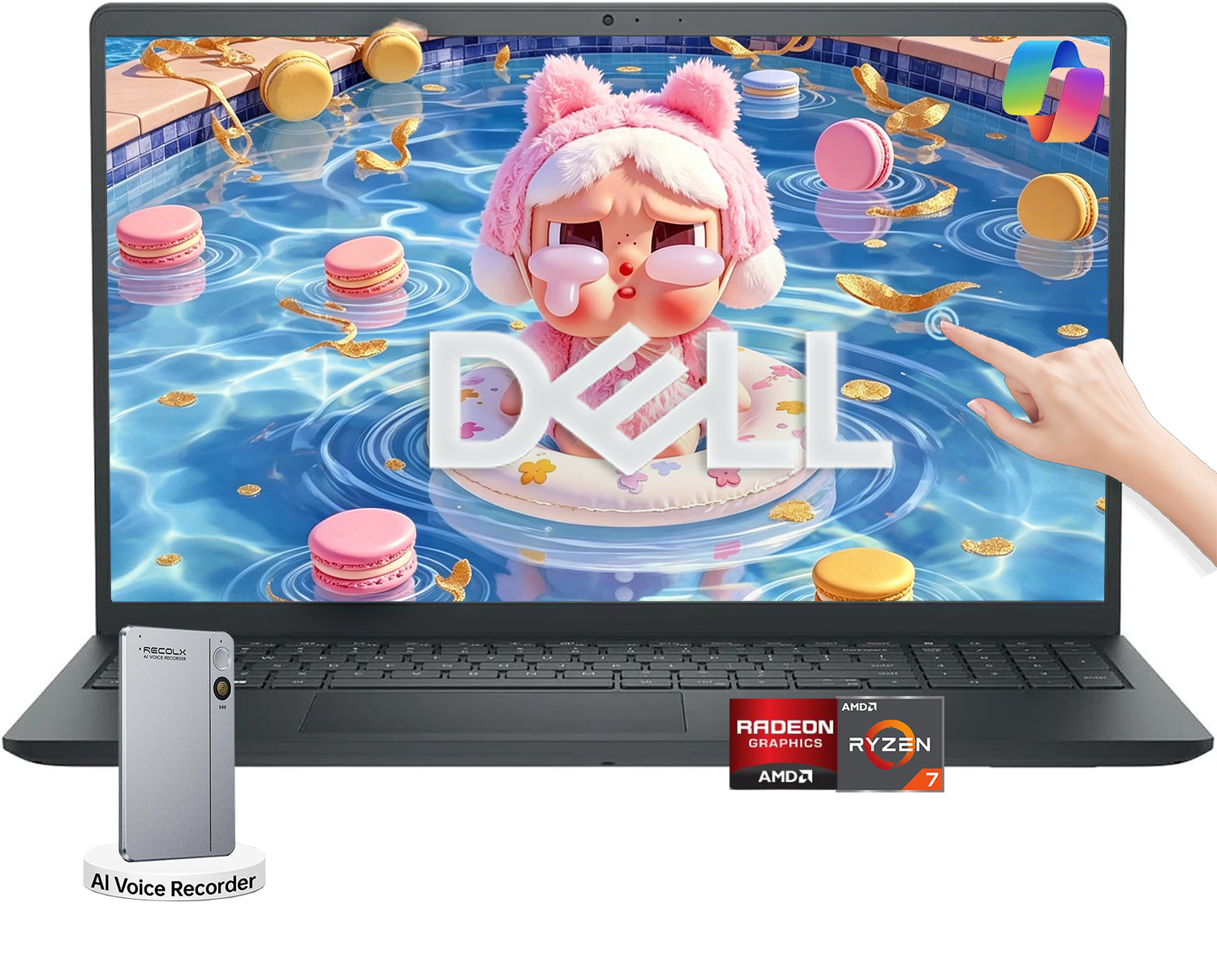 Dell 15 Laptop DC15255 - 15.6-inch FHD Touchscreen, AMD Ryzen 5