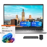 Dell Inspiron 15.6" FHD Laptop, Intel Core i7-1355U, 16GB RAM, 2TB Storage 1TB SSD+1TB Docking Station, Intel Iris Xe Graphics, Fingerprint Reader, Num Pad, Webcam, Wi-Fi 6, Windows 11 Pro, Silver