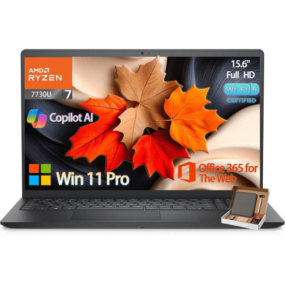 Dell Inspiron 15.6" FHD Touchscreen Laptop, AMD Ryzen 7 7730U, 20GB RAM 1TB SSD, Copilot AI, WiFi 6, Windows 11 Pro, Office 365 for the Web