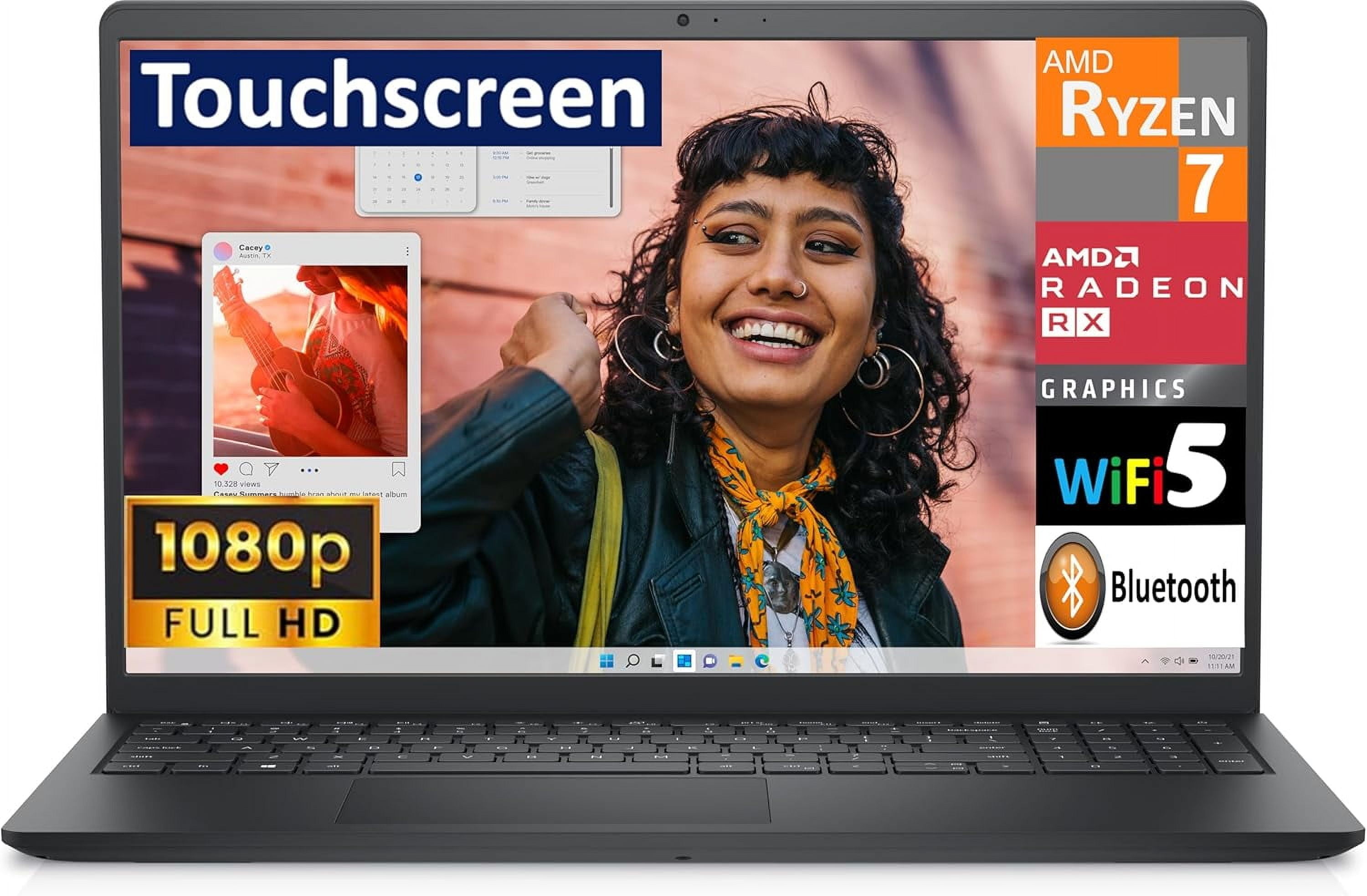 Dell Inspiron 15.6" FHD Touchscreen Laptop | AMD Ryzen 7 7730U(Beat Intel Core 7 150U) | AMD Radeon Graphics | Black | 32GB RAM | 1024GB SSD | Windows 11 Home |