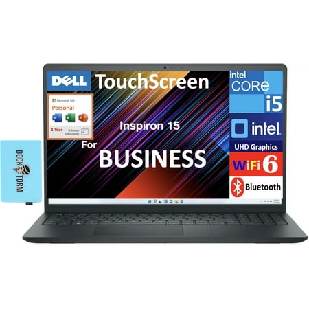 Dell Inspiron 15 Business Laptop 15.0in Touchscreen FHD Display (Intel i5-1334U, 16GB DDR4, 4TB PCIe SSD, Intel UHD, WiFi 6, Webcam, Win 11 Pro) w/Microsoft 365 Personal , DKZ USB Port Expander