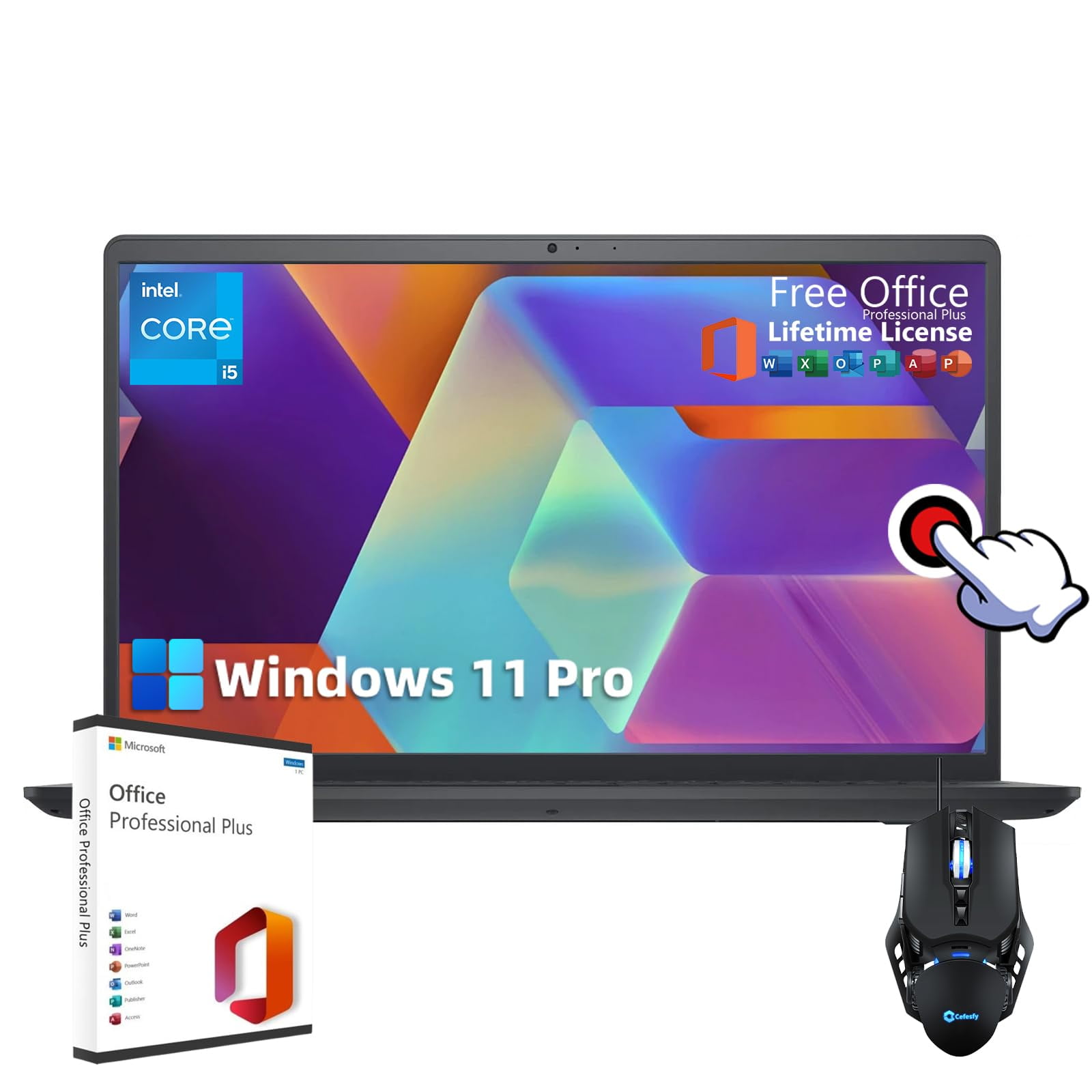 Dell Inspiron 15 Business Laptop with Microsoft Office Lifetime