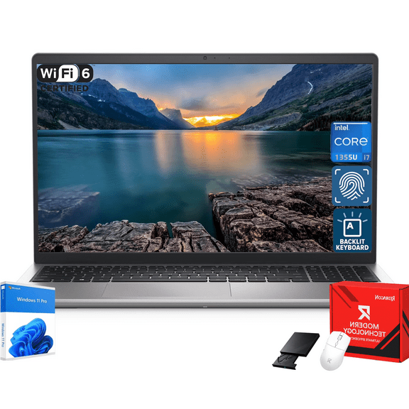 Dell Inspiron 15 Laptop for Business, 15.6" FHD 120Hz IPS Anti-Glare Display, Intel Core i7-1355U, 64GB RAM, 4TB SSD, Backlit Keyboard, Fingerprint, Webcam, Wi-Fi 6, Windows 11 Pro