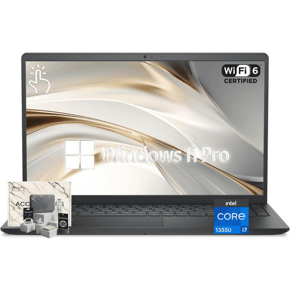 Dell Inspiron 15 Touchscreen Laptop - 15.6" FHD Anti-Glare, Intel 10-Core i7-1355U(up to 5 GHz), 16GB RAM, 1TB SSD, Backlit Keyboard, Windows 11 Pro