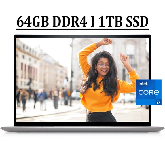 Dell Inspiron 16 5000 5620 Business Laptop 16" FHD+ WVA Anti-Glare Display 12th Gen Intel 10-Core i7-1255U Processor 64GB DDR4 1TB SSD Backlit Keyboard Fingerprint Reader MaxxAudioPro Win11 Silver