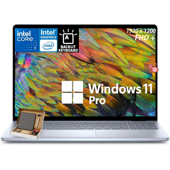 Dell Inspiron 16 5640 Business Laptop, 16" WUXGA IPS Touchscreen, Intel 10- Core 7 150U, 32GB DDR5 RAM|1TB SSD, Backlit, Fingerprint, FHD Privacy Camera, ExpressCharge, Windows 11 Pro