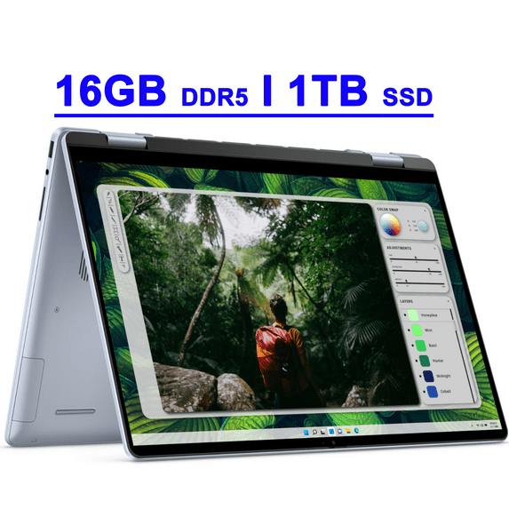 Dell Inspiron 16 7640 Premium Creator and Business 2-in-1 AI PC Laptop 16" WUXGA Touch Intel 16-core Ultra 7 155H 16GB DDR5 1TB SSD Backlit Thunderbolt FHD Camera ExpressCharge Long Battery Life Win11