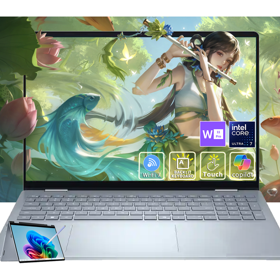 Dell Inspiron 16 Plus 2-in-1 AI Laptop, 16" FHD+ Touchscreen, Intel Core Ultra 7 256V (8 Cores, up to 4.8 GHz) Intel Arc Graphics, Backlit, Thunderbolt 4, Win11 pro, W/MS Stylus Pen