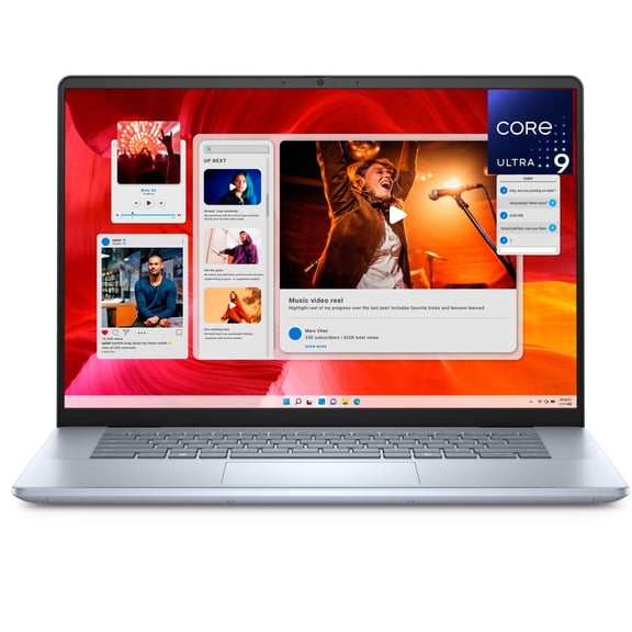 Dell Inspiron 16 Plus 7640 Laptop: 16" FHD+ Touchscreen, Intel Ultra 9-185H, 16GB RAM, 512GB SSD, Copilot AI Key, Webcam, Wi-Fi 6E, BT, Backlit Keyboard, HDMI, USB-C DP, Windows 11 Home - Ice Blue