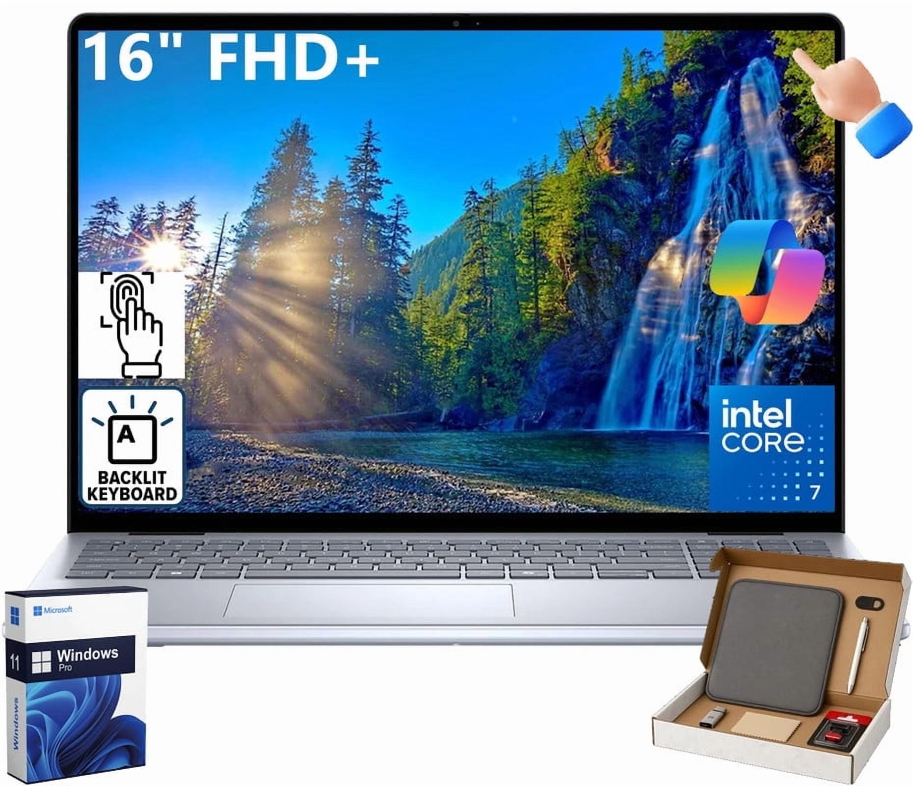 Dell Inspiron 16 Touchscreen Laptop, Intel Core 7 150U, 32GB DDR5