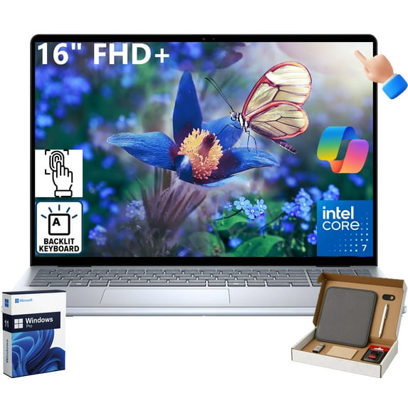Dell Inspiron 16 Touchscreen Laptop, 64GB RAM, 4TB SSD, Intel Core 7 150U, Windows 11 Pro, 16'' FHD+ Display, AI Copilot Key, Fingerprint Reader, Backlit KB