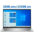 thumbnail image 1 of Dell Inspiron 17 7000 7706 Premium 2-in-1 Laptop 17.3" QHD+ IPS Touchscreen 11th Gen Intel Quad-Core i7-1165G7 32GB DDR4 512GB SSD Geforce MX350 Thunderbolt Backlit Fingerprint Win10 Silver, 1 of 8