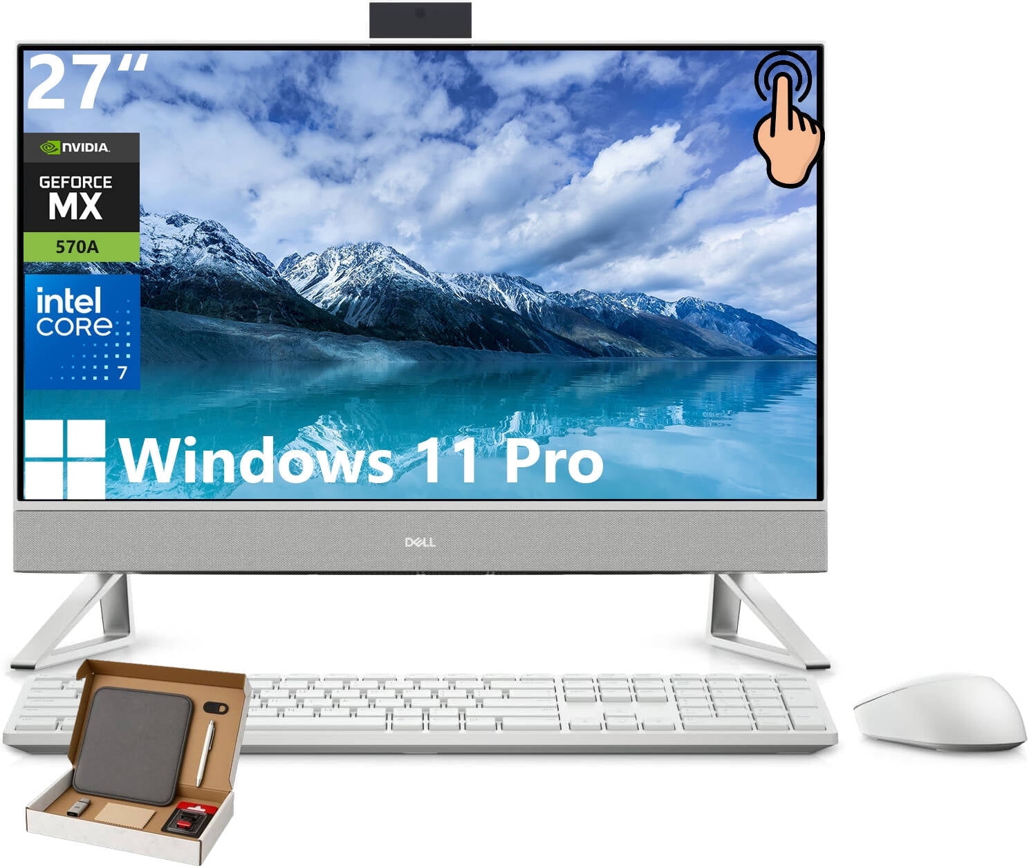 Dell Inspiron 27" All-in-One Desktop PC, 27" FHD IPS Touchscreen, Intel Core 7-150U, 32GB RAM, 1TB SSD, NVIDIA GeForce MX570A, Wi-Fi 6E, Windows 11 Pro