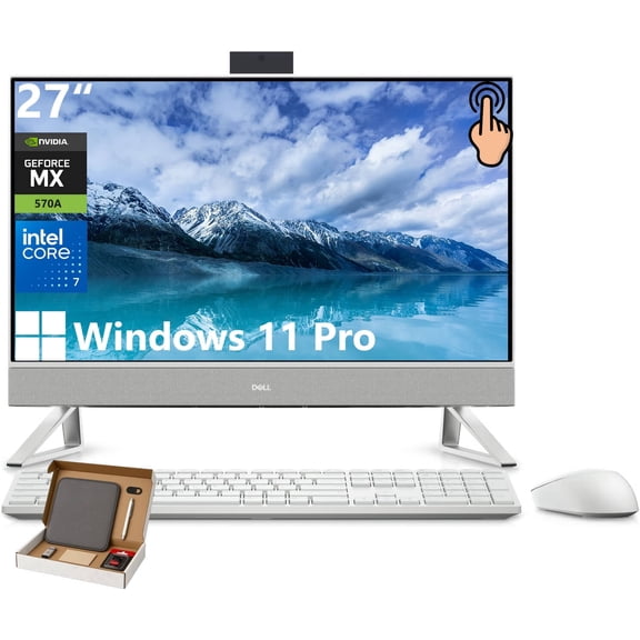 Dell Inspiron 27" All-in-One Desktop PC, 27" FHD IPS Touchscreen, Intel Core 7-150U, 32GB RAM, 1TB SSD, NVIDIA GeForce MX570A, Wi-Fi 6E, Windows 11 Pro