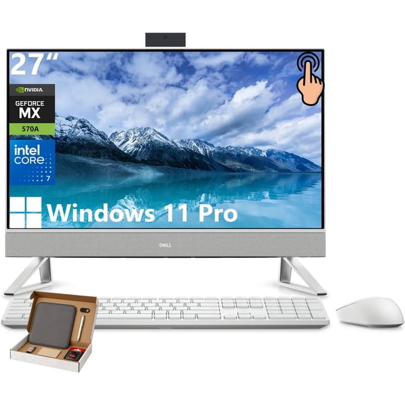Dell Inspiron 27" All-in-One Desktop PC, 27" FHD IPS Touchscreen, Intel Core 7-150U, 32GB RAM, 2TB SSD, NVIDIA GeForce MX570A, Wi-Fi 6E, Windows 11 Pro