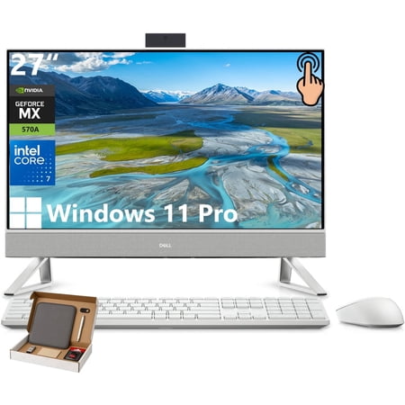 Dell Inspiron 27" Touchscreen All in One Desktop Computer, Intel Core 7 150U, NVIDIA GeForce MX570A, 32GB RAM, 1TB SSD, Wi-Fi 6E, Windows 11 Pro