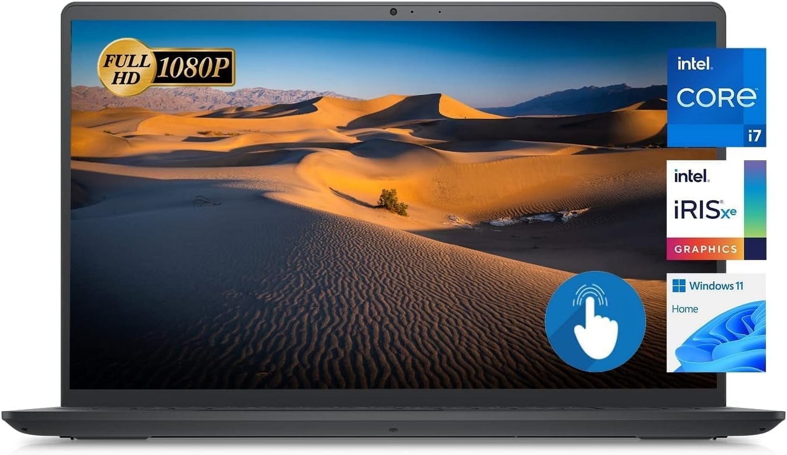 Dell Inspiron 3000 15.6" FHD Touchscreen Laptop,11th Gen i7-1135G7,32GB RAM,1TB SSD,Intel Iris X Graphics ,Anti-Glare,Wi-Fi and Bluetooth,Windows 11 Home, Black