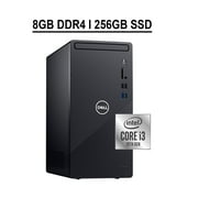 Dell Inspiron 3000 3880 Desktop Computer 10th Gen Intel Quad-Core i3-10100 8GB DDR4 256GB SSD Integrated Intel UHD Graphics 630 DVD-RW HDMI WiFi Bluetooth Win10 Black