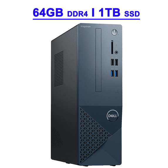 Dell Inspiron 3020S Premium Small Business Desktop Computer 13th Gen Intel 10-core i5-13400 Processor 64GB DDR4 1TB SSD Intel UHD Graphics 730 HDMI DisplayPort Bluetooth Win11Pro Black