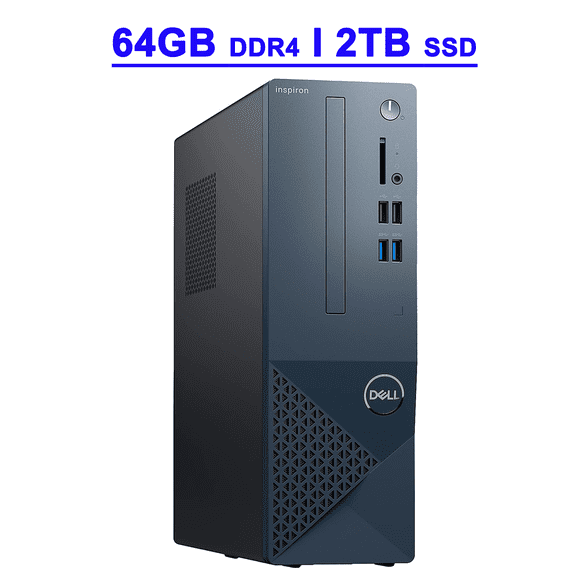 Dell Inspiron 3020S Premium Small Business Desktop Computer 13th Gen Intel 10-core i5-13400 Processor 64GB DDR4 2TB SSD Intel UHD Graphics 730 HDMI DisplayPort Bluetooth Win11Pro Black