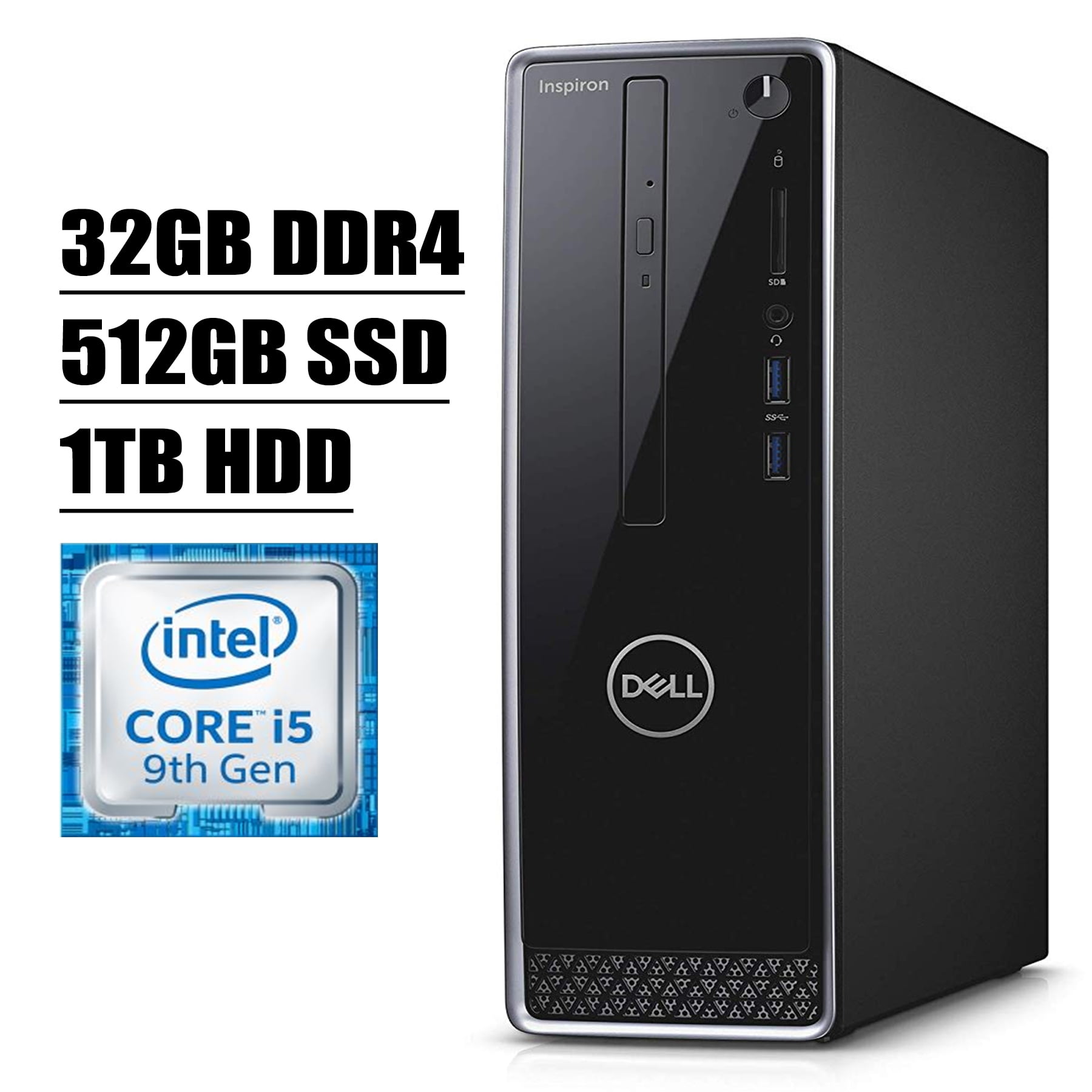 Dell Inspiron 3471 2020 Premium Small Business Desktop Computer I 9th Gen  Intel Hexa-Core i5-9400 (>i7-7700HQ) I 32GB DDR4 512GB SSD 1TB HDD I