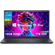 Dell Inspiron 3520 Laptop, 15.6 FHD Business Computer, 16GB RAM, 1TB SSD, Intel Core i5-1235U, Wi-Fi 6, Windows 11 Pro, Numeric Keypad, SD Card Reader, Bluetooth, Intel UHD Graphics, Black