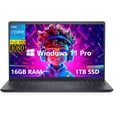thumbnail image 1 of Dell Inspiron 3520 Laptop, 15.6" FHD Business Computer, 16GB RAM, 1TB SSD, Intel Core i5-1235U, Wi-Fi 6, Windows 11 Pro, Numeric Keypad, SD Card Reader, Bluetooth, Intel UHD Graphics, Black, 1 of 8